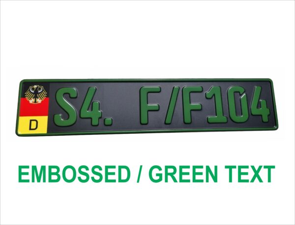 German Military Eagle / Flat Black Matte / European License Plate - Image 2