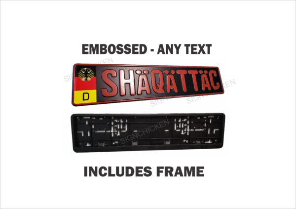 German Military Eagle / Flat Black Matte / European License Plate - Image 3