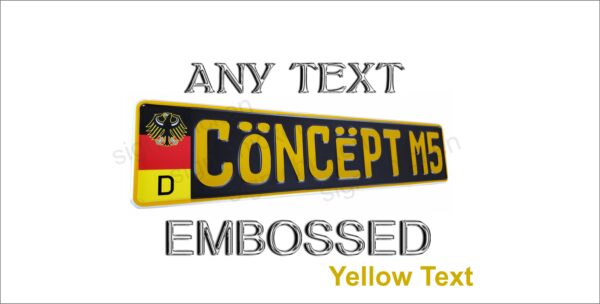 German Military Eagle / Flat Black Matte / European License Plate - Image 4