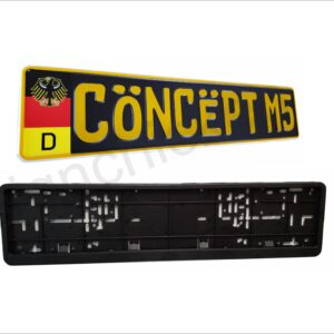 German Military Eagle / Flat Black Matte / European License Plate