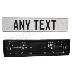 White / European License Plate