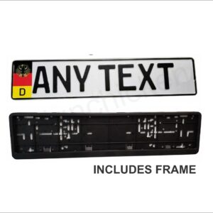 German Military Eagle / Embossed European License Plate / With Frame