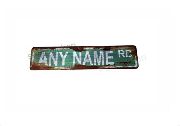 Street Sign / Vintage Rusty Look / 4" x 18"